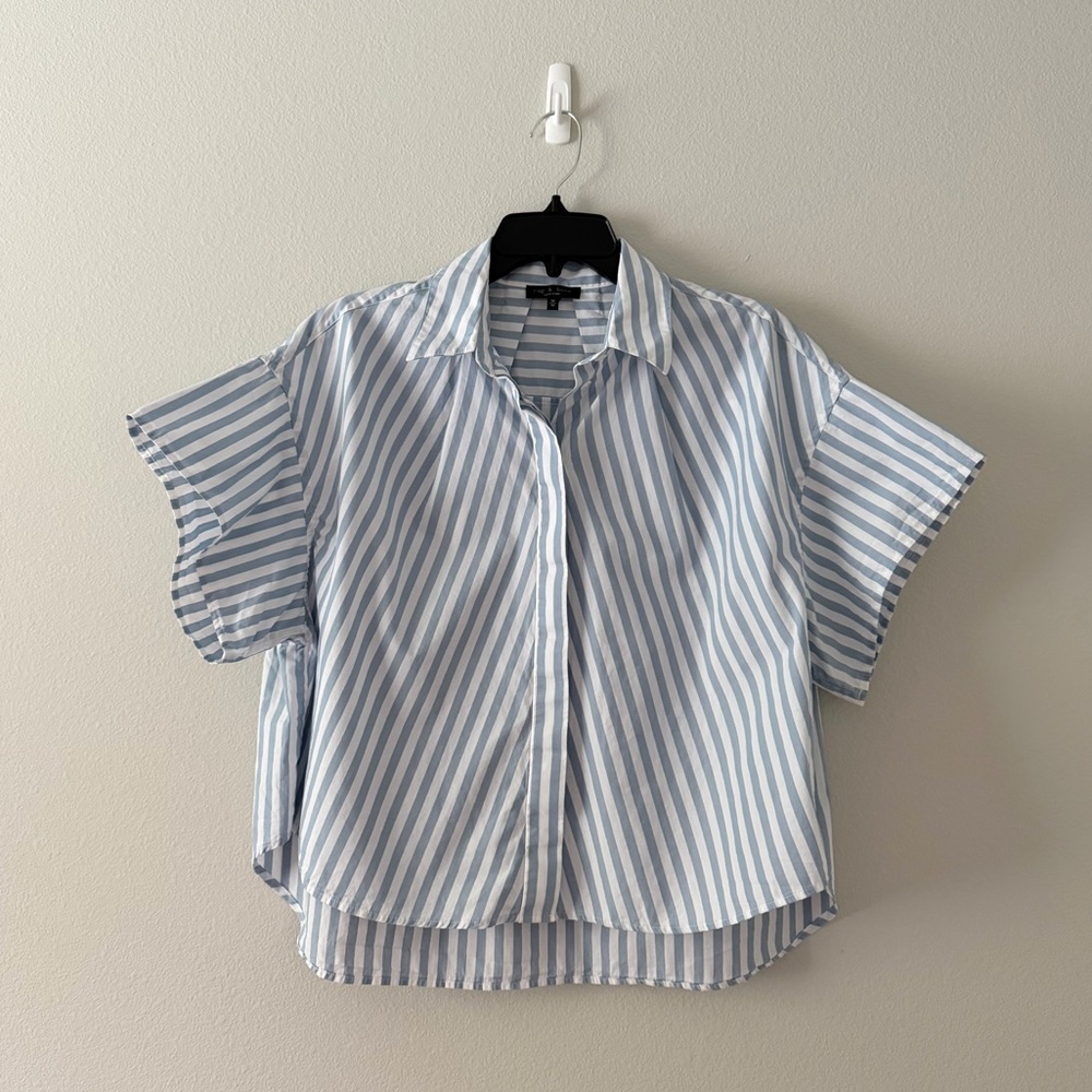 Rag & bone Martha striped short sleeve shirt